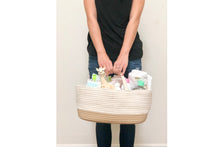 Load image into Gallery viewer, Cotton rope diaper caddy OATMEAL SANDY BEIGE