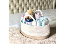 Load image into Gallery viewer, Cotton rope diaper caddy OATMEAL SANDY BEIGE