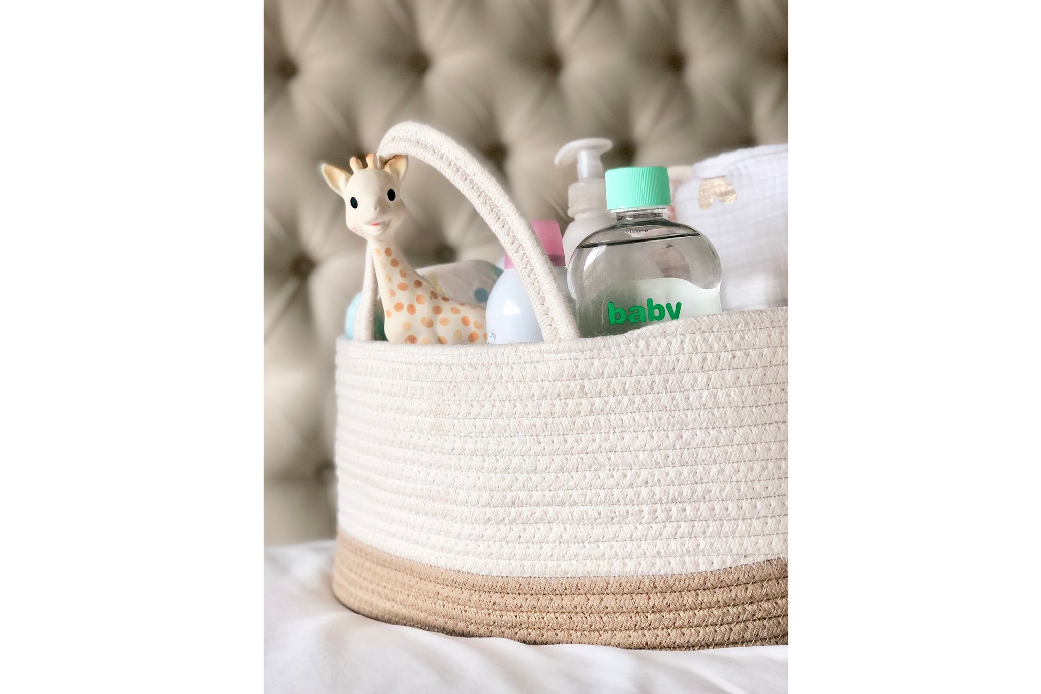 Diaper Caddy, Cotton Rope Storage Basket