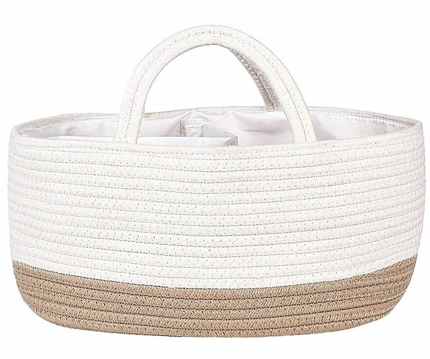 Cotton rope diaper caddy OATMEAL SANDY BEIGE – Mila Millie