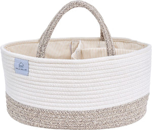 Cotton rope diaper caddy BROWN