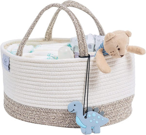 Cotton rope diaper caddy BROWN