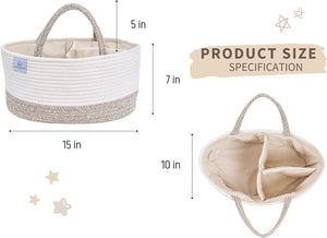 Cotton rope diaper caddy BROWN