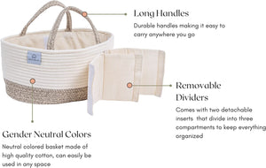Cotton rope diaper caddy BROWN