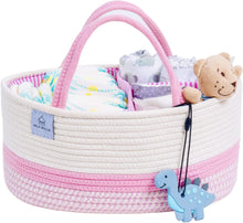 Load image into Gallery viewer, Cotton rope diaper caddy PINK