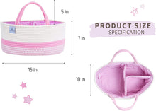 Load image into Gallery viewer, Cotton rope diaper caddy PINK