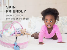 Load image into Gallery viewer, Cotton rope diaper caddy PINK