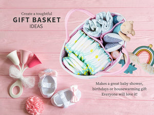 Cotton rope diaper caddy PINK