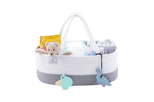 Large cotton rope diaper caddy GRAY