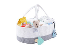 Large cotton rope diaper caddy GRAY