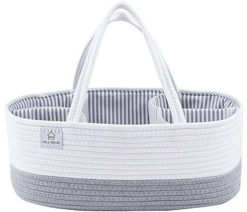 Large cotton rope diaper caddy GRAY