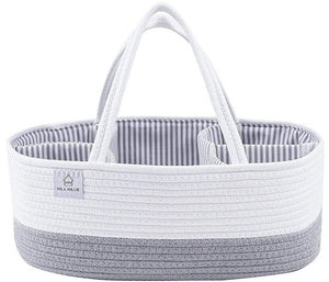 Large cotton rope diaper caddy GRAY
