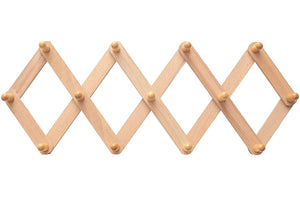 Accordion style wooden wall rack 13 HOOKS - Mila Millie