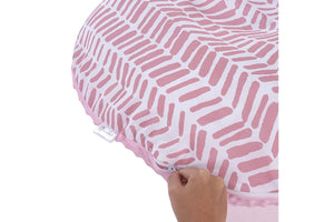 Minky lounger cover PINK HERRINGBONE