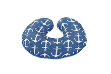 Load image into Gallery viewer, Minky nursing pillow cover BLUE ANCHOR