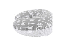 Load image into Gallery viewer, Minky nursing pillow cover GRAY ARROW