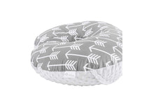Load image into Gallery viewer, Minky nursing pillow cover GRAY ARROW