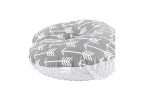Minky nursing pillow cover GRAY ARROW