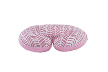 Load image into Gallery viewer, Minky nursing pillow cover PINK HERRINGBONE