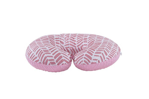 Minky nursing pillow cover PINK HERRINGBONE