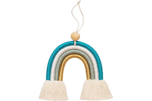Macrame wall hanging BLUE GOLD - Mila Millie