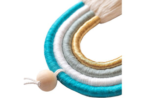 Macrame wall hanging BLUE GOLD - Mila Millie